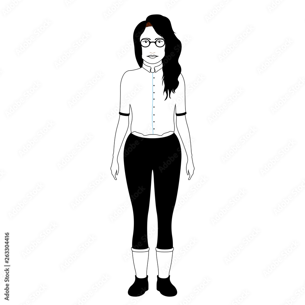 Isolated hipster girl image. Vector illustration design Isolated hipster girl image. Vector illustration design