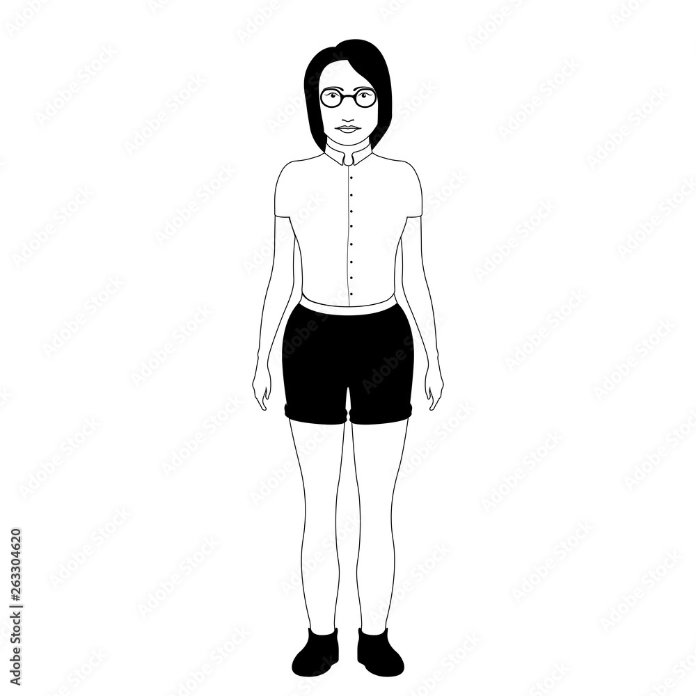 Isolated hipster girl image. Vector illustration design Isolated hipster girl image. Vector illustration design