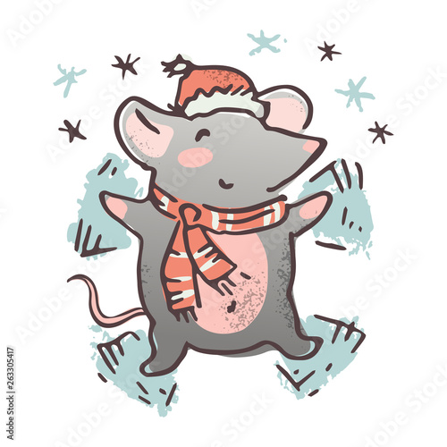 Cute hand drawn vector character.