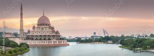 Photography Putra Mosque with dramatic sky Putrajaya, Malaysia