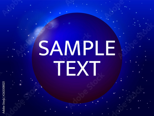 Abstract universe with and planet. Vector illustration.