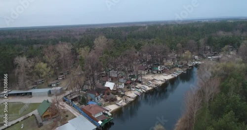 Wallpaper Mural top view of river with lot islands aireal shoot drone view  Torontodigital.ca