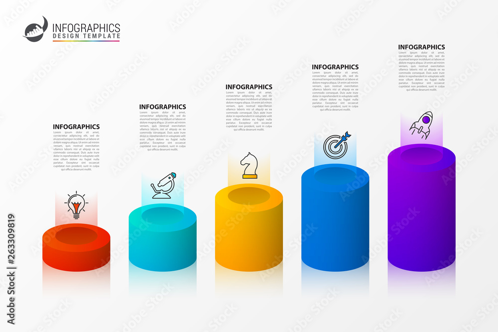 Infographic design template. Creative concept with 5 steps Infographic design template. Creative concept with 5 steps