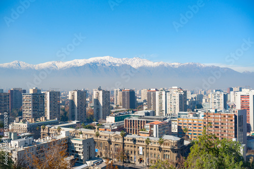 Modern urban skyline of Santiago Chile photo