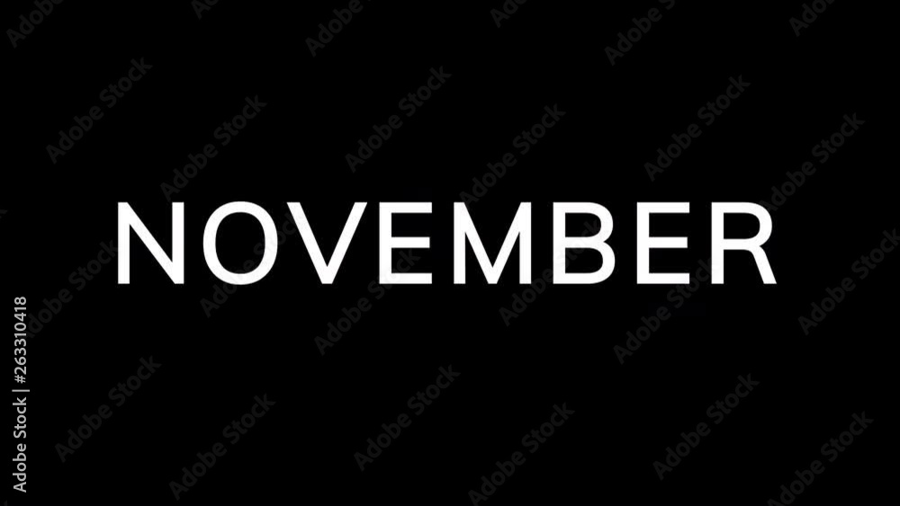 From the Glitch effect arises name of the month NOVEMBER. Then the TV turns off. Alpha channel Premultiplied - Matted with color black From the Glitch effect arises name of the month NOVEMBER. Then the TV turns off. Alpha channel Premultiplied - Matted with color black