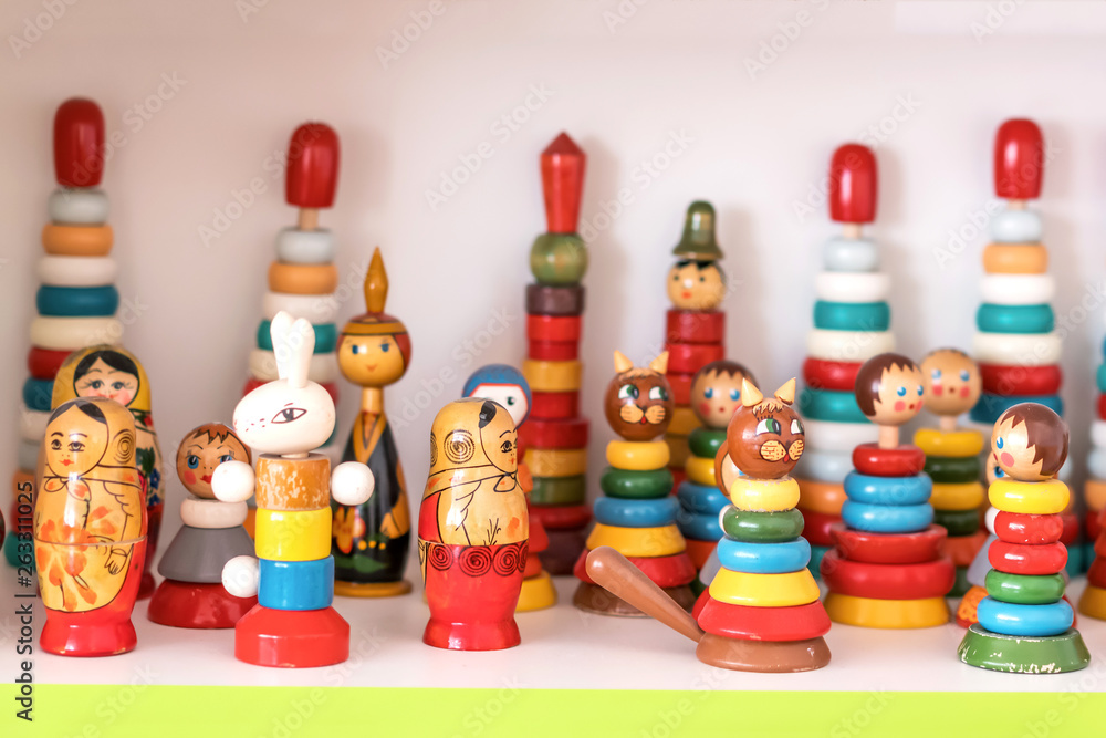 wooden old retro toys for kids