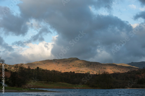 Stunning landscape image of countryside around Rydal Water in UK Lake District during Spring sunrise