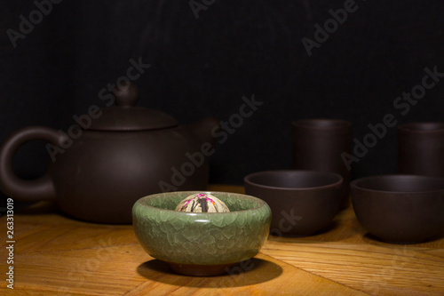 Plateau Gong Fu Cha et Fleur de thé