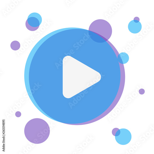 Play button flat illustration