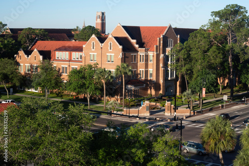 A distant view of The University of Florida in the morning photo