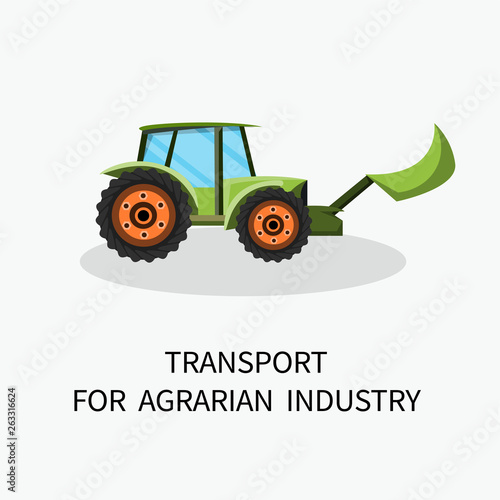 Transport for Agrarian Industry Cartoon Lettering.