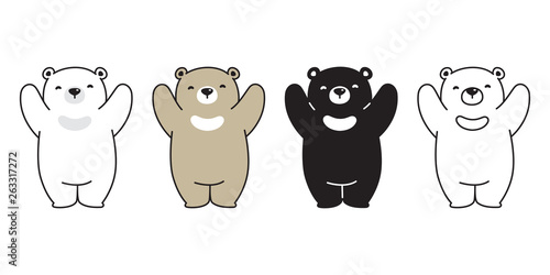 Bear vector polar bear icon cartoon character logo illustration teddy doodle