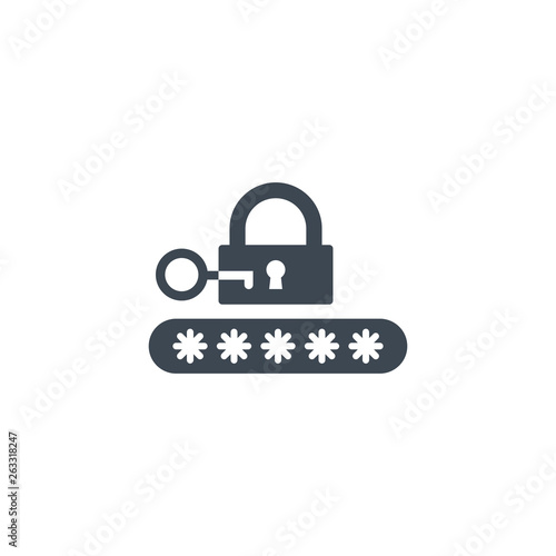 Password Protection Icon. Flat Design. Business Concept Isolated Illustration.