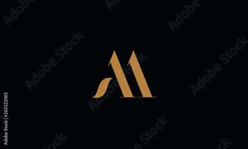 AA Letter logo Design Template Vector Minimal 