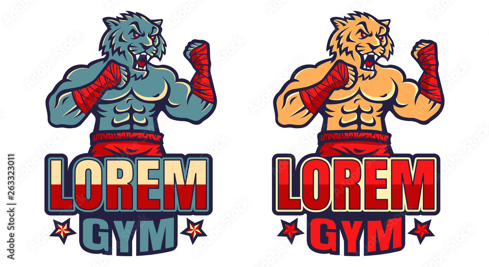 Vector set sport logos with tiger