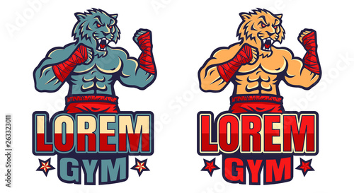 Vector set sport logos with tiger