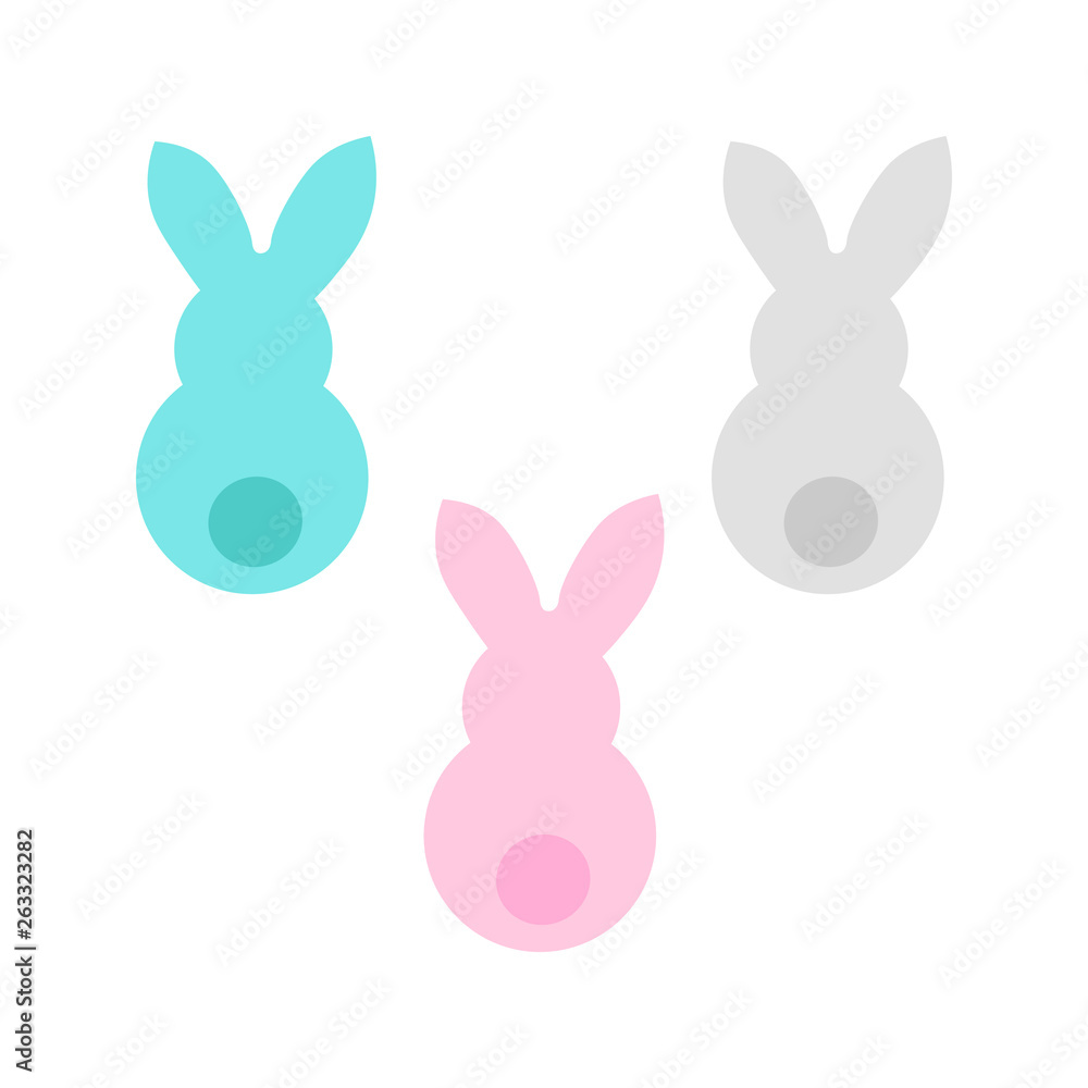 set vector icon with silhouette of rabbit. cute bunny isolated on white background. Easter bunny. set vector icon with silhouette of rabbit. cute bunny isolated on white background. Easter bunny.