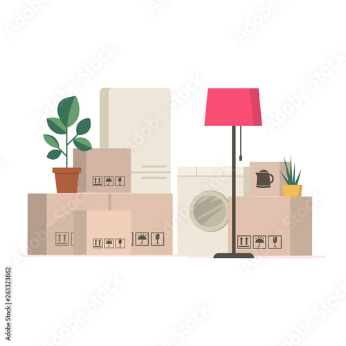 Cardboard boxes and stuff - moving to a new house