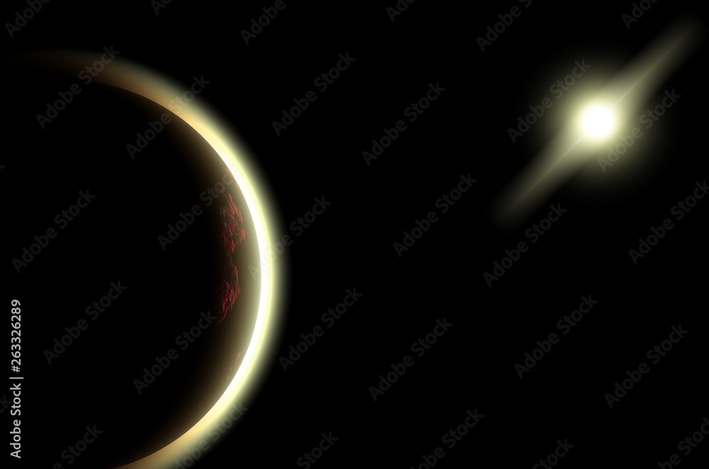 Illustration of planets in deep space in remote galaxies Illustration of planets in deep space in remote galaxies