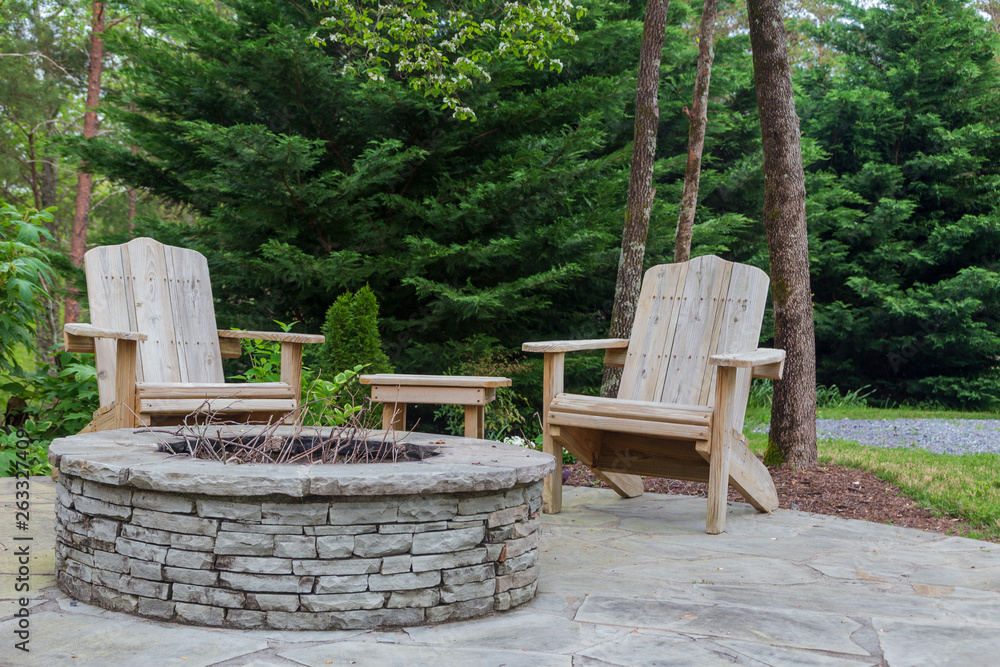 Adirondack chairs around the firepit at the farm Adirondack chairs around the firepit at the farm