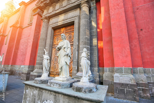 Mexico City scenic churches in historic center near Zocalo Square