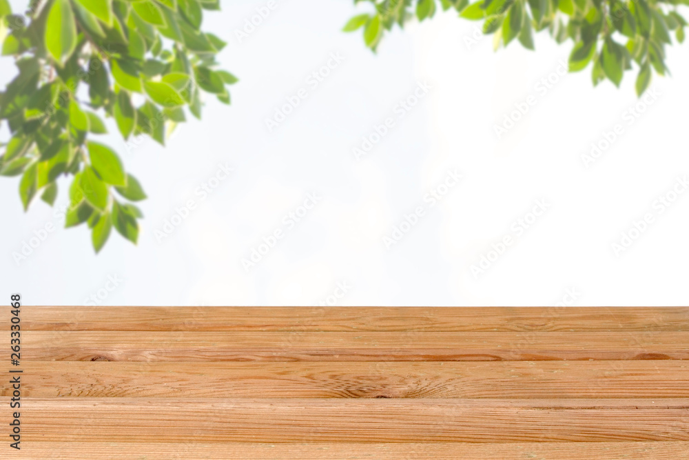 wooden table with green background wooden table with green background