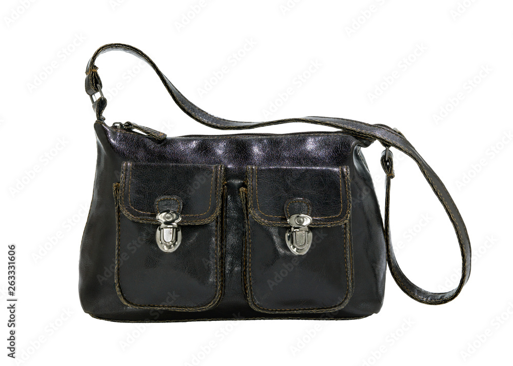 handbag dark brown leather isolated on white handbag dark brown leather isolated on white