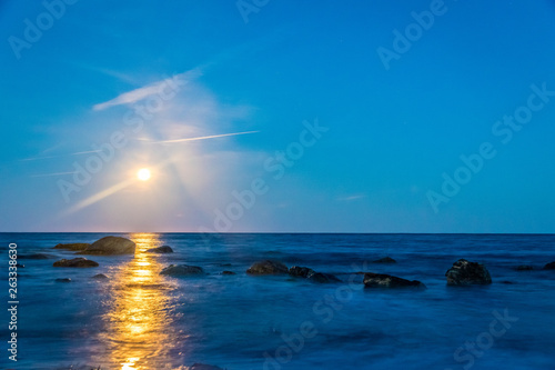 Seascape lighthouse coastal shoreline images of Cape Island  Nova Scotia Canada.