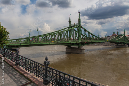 Scenic metal bridge in Budapest