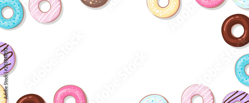 Canvas Print Donuts vector frame