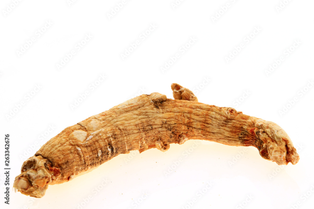 Ginseng on a white background Ginseng on a white background