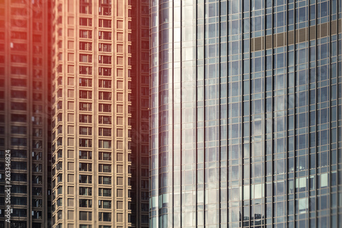 Full frame of modern glass steel architecture