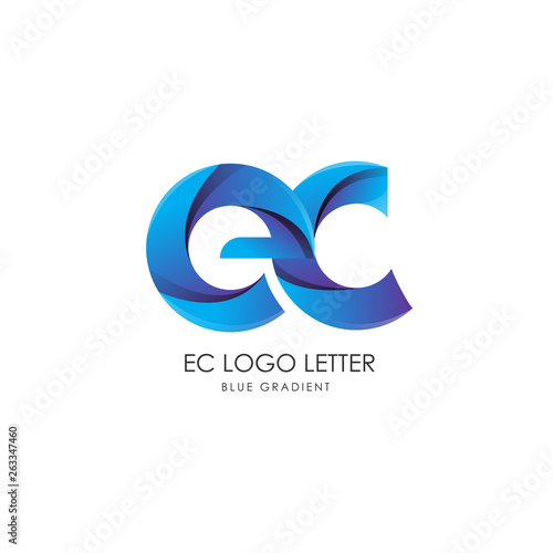 Free Download Initial Letter ec Linked Circle Lowercase Logo Blue Icon Design Template Element with gradient - Vector - GFXLoad