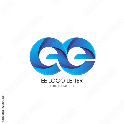 Initial Letter ee Linked Circle Lowercase Logo Blue Icon Design Template Element with gradient - Vector