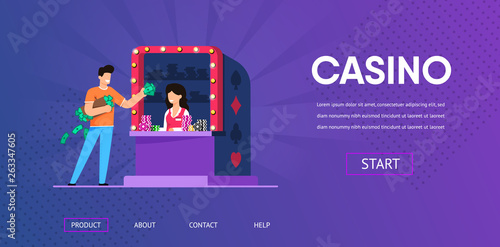 Man Cash Money Buy Casino Chips from Woman Cashier