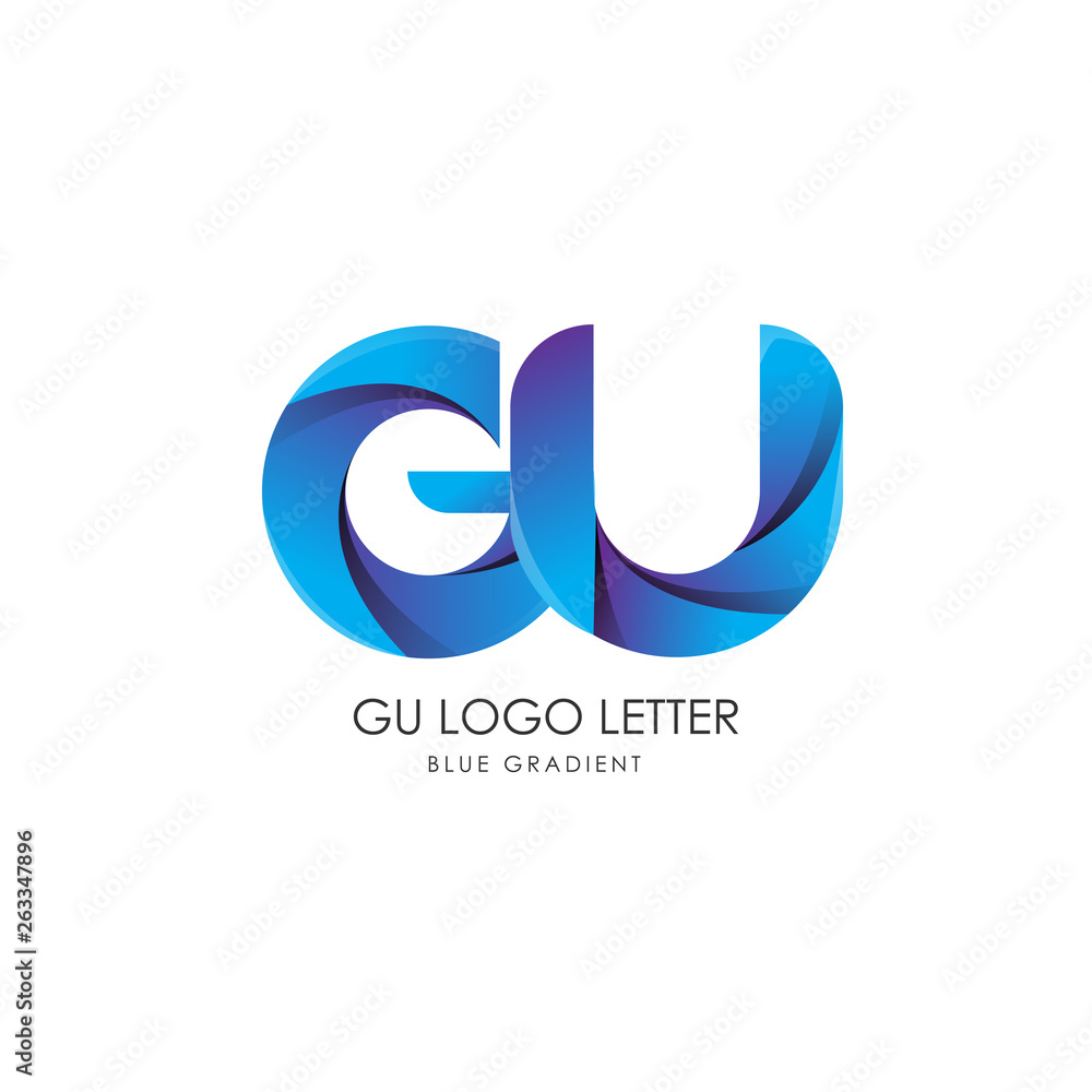 Initial Letter gu Linked Circle Lowercase Logo Blue Icon Design Template Element with gradient - Vector Initial Letter gu Linked Circle Lowercase Logo Blue Icon Design Template Element with gradient - Vector