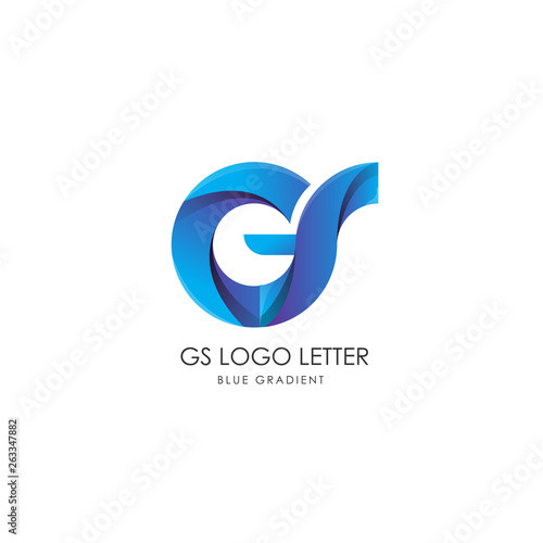 Initial Letter gs Linked Circle Lowercase Logo Blue Icon Design Template Element with gradient - Vector