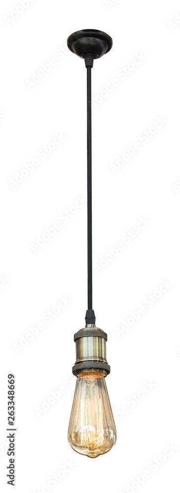 Obraz premium Modern hanging lamp, isolated on white background.