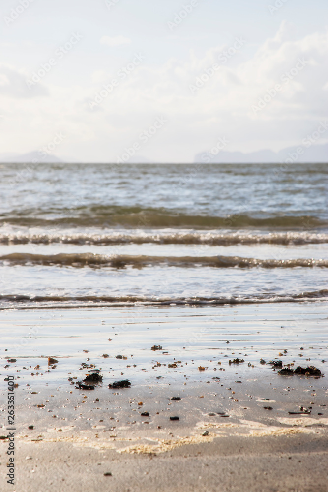 Strong sea waves, turbid sea water Strong sea waves, turbid sea water