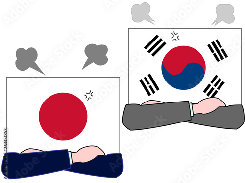 国と国の外交。日本と韓国との関係を表現している。