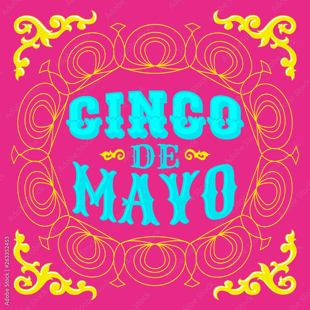 Cinco de Mayo Mexican traditional holiday design vector poster card