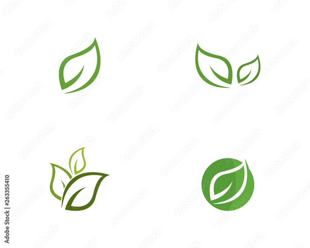 Logos of green leaf ecology nature element vector Logos of green leaf ecology nature element vector