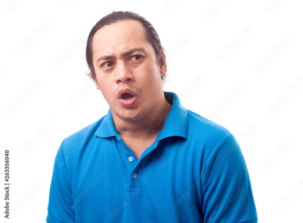 Asian Man Shocked with Mouth Open Asian Man Shocked with Mouth Open