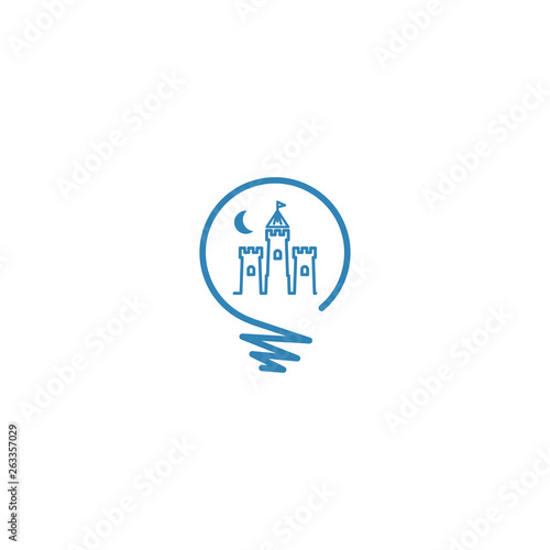 castle idea logo template vector illustration icon element isolated