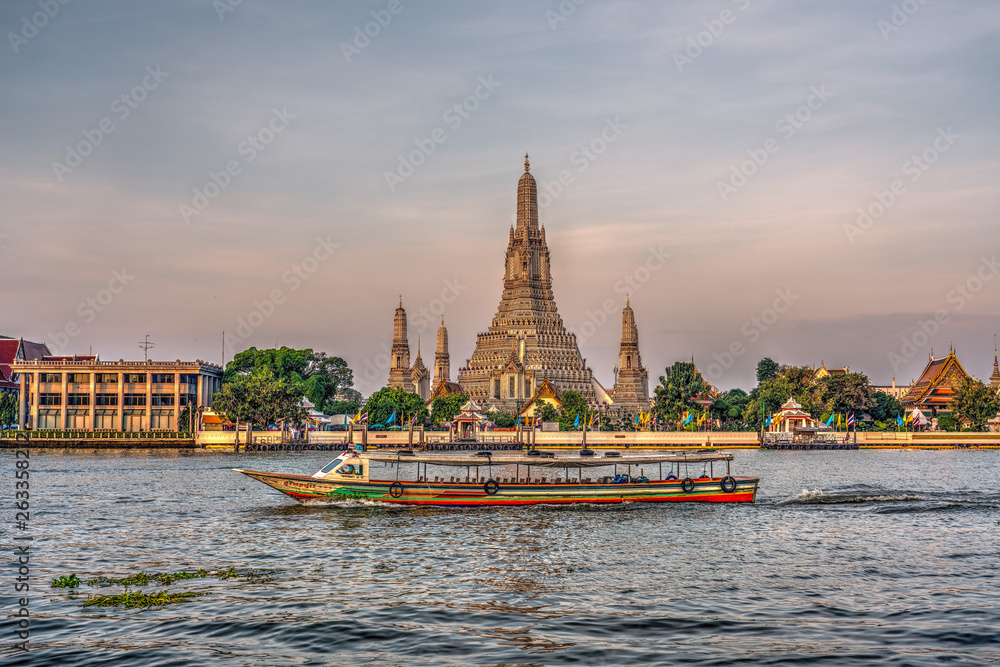 HDR image of Wat Arun temple at Bangkok, Thailand