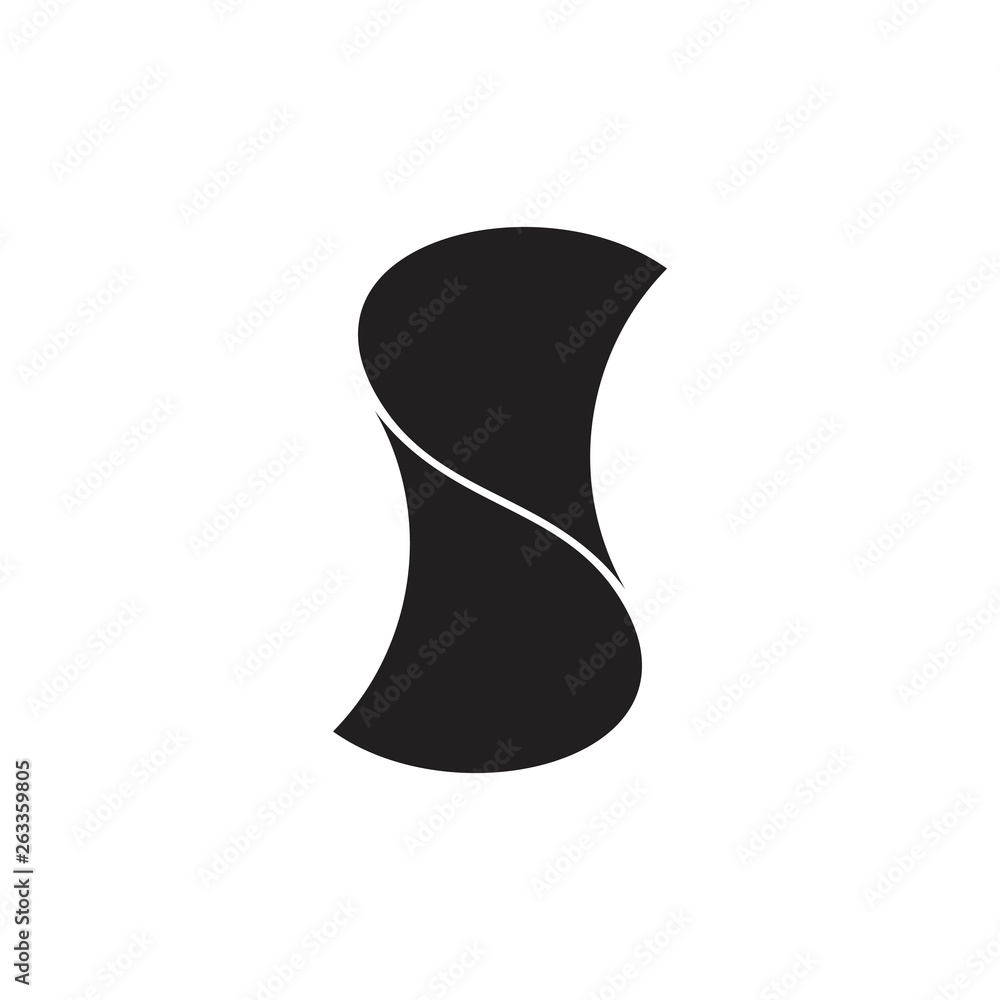 letter s simple negative space curves logo vector Stock Vector | Adobe ...