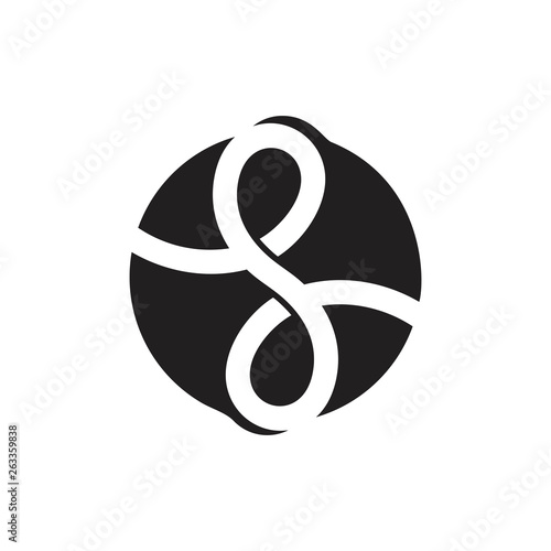 letter s knot line overlapping logo vector