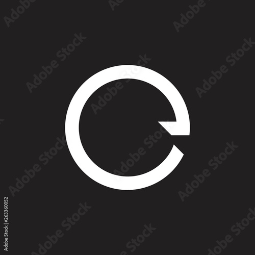 letters e circle arrow geometric logo vector