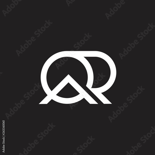 letters qr or ar simple geometric line logo photo