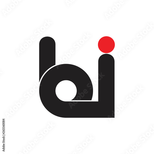 letters bi simple loop logo vector
